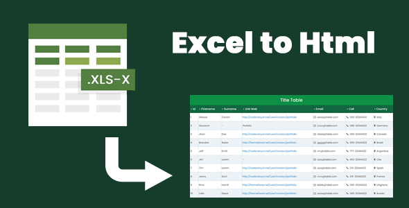 Free Excel to Html Nulled
