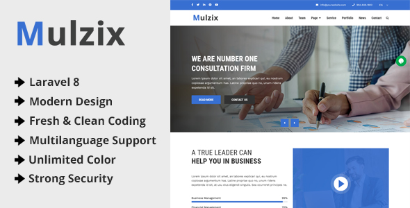 Free Mulzix - Multipurpose Business and Agency CMS Nulled