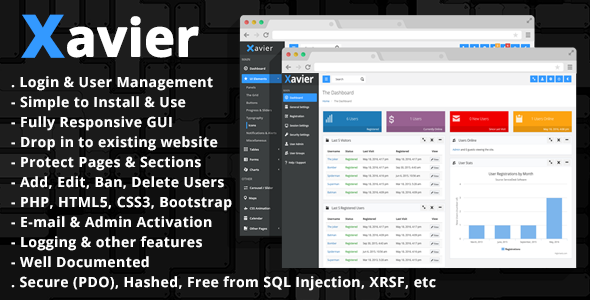 Free Xavier - PHP Login Script & User Management Admin Panel Nulled